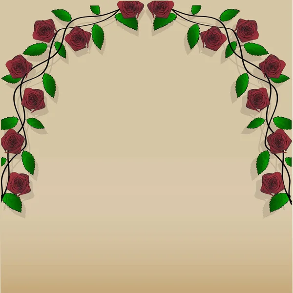 Whip Roses Frame Design — Stock Vector