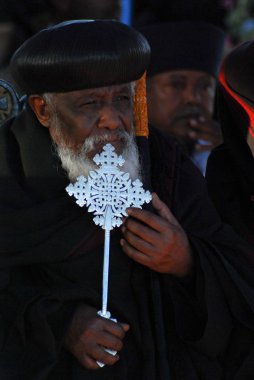 Addis Ababa, Ethiopia, 19th January 2008: Portrait of Ethiopian Orthodox Priest attending Epiphany celebrations