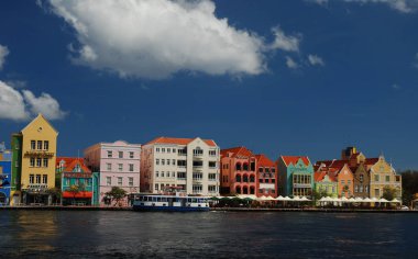 Şehir Willemstad Curacao Hollanda Antilleri görünümünü