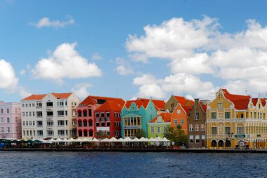 Şehir Willemstad Curacao Hollanda Antilleri görünümünü