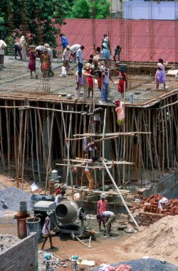 Vijayawada, Andhra Pradesh, Hindistan: Inşaat işçileri