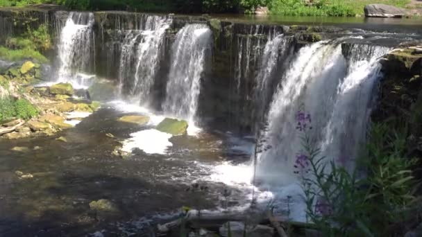 Air Terjun Hutan Yang Menakjubkan Taman Nasional Keila Joa Estonia — Stok Video