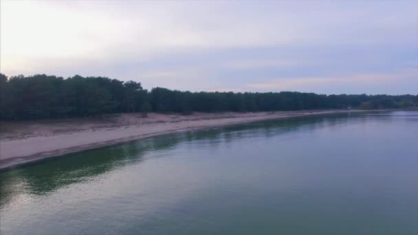 Top Aerial View Lohusalu Bay Baltic Sea Coast Cloudy Autumn — Stock Video