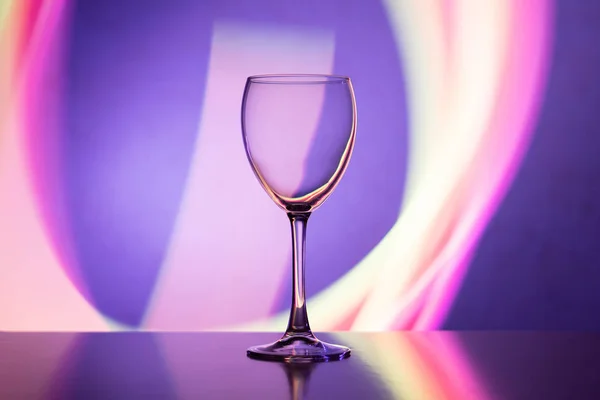 Wine glass in the club bright night on weekends and holidays
