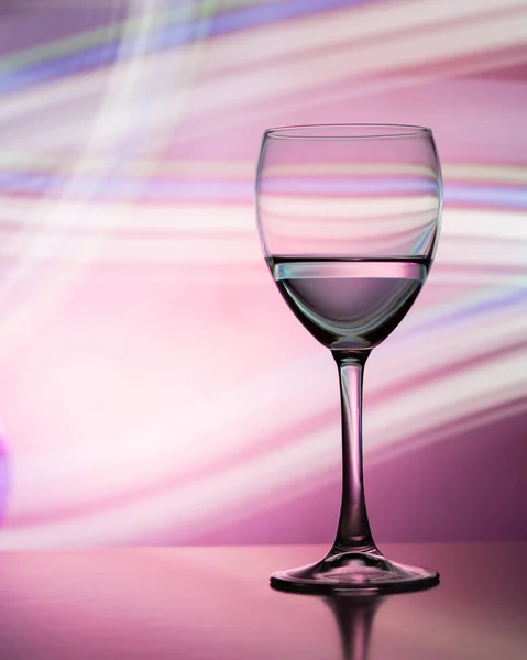 Wine glass in the club bright night on weekends and holidays