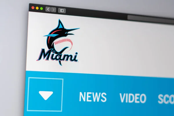 Miami Usa 2019 Página Web Del Equipo Béisbol Miami Marlins — Foto de Stock