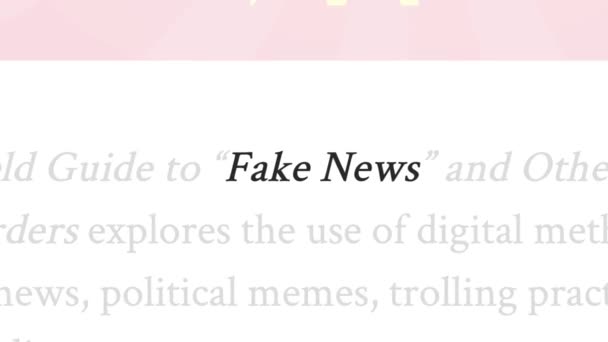 爱沙尼亚 2019年6月13日 假新闻概念 虚假新闻在不同社交媒体网站或报纸的内容和标题 可用作其他社交媒体的说明 — 图库视频影像