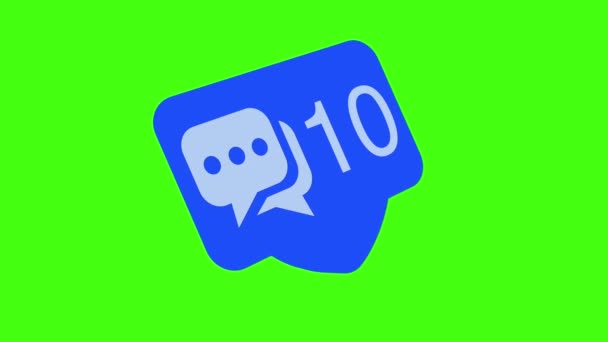 Notificação Mídia Social Animação Ícone Mensagem Comentário Usuário Com Contador — Vídeo de Stock