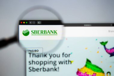 Sberbank şirket web sitesi ana sayfası. Sberbank logosunun kapatılması. 
