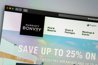 Marriot şirket web sitesi ana sayfa. Marriot Corporatio'nun kapatılması