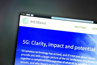 Ihs şirket web sitesi ana sayfa. Ihs Markit logosunun kapatılması.