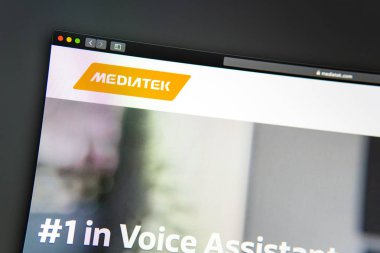 Mediatek şirket web sitesi ana sayfası. Mediatek logosunun kapatılması.