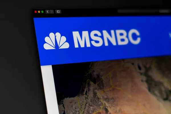 Página web de MSNBC. Primer plano del logotipo del canal MSNBC . — Foto de Stock