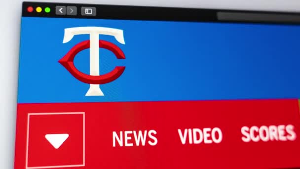 Miami Usa 2019 Honkbalteam Minnesota Twins Website Homepage Close Van — Stockvideo