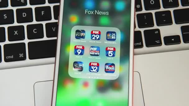 Palo Alto Usa August White Apple Iphone Icons Different Fox — Stock Video