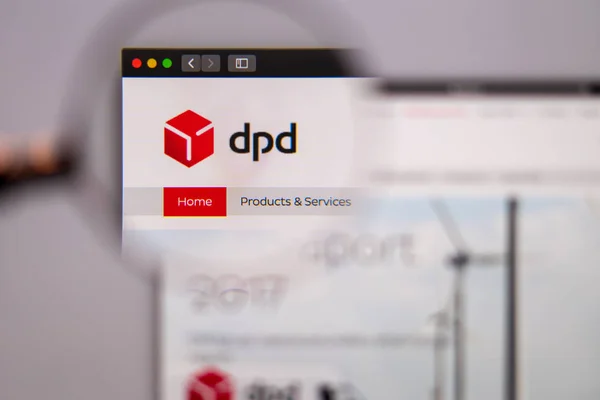 Dpd 회사 웹 사이트 홈페이지. Dpd 로고 클로즈업. — 스톡 사진