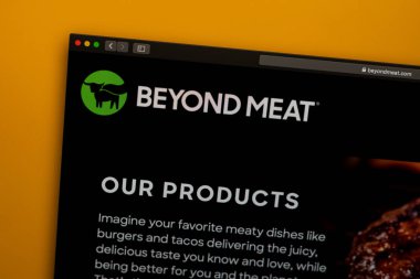 Beyond Meat şirketinweb sitesi ana sayfası. Beyond Meat lo'nun kapatılması