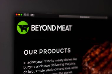 Beyond Meat şirketinweb sitesi ana sayfası. Beyond Meat lo'nun kapatılması