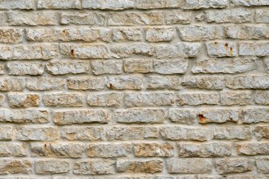 Muhteşem eski kireçtaşı tuğla duvar. 