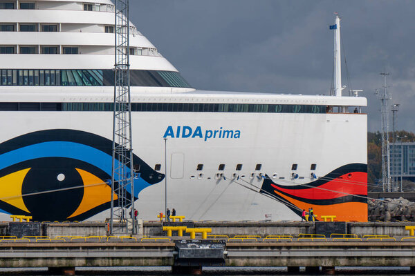 Cruise ship AIDAprima of the AIDA Cruises Fleet docked in Vanasa