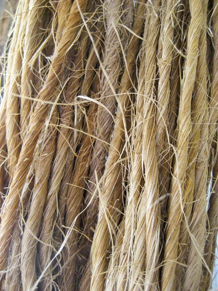 Fechar Textura Das Fibras Corda — Fotografia de Stock
