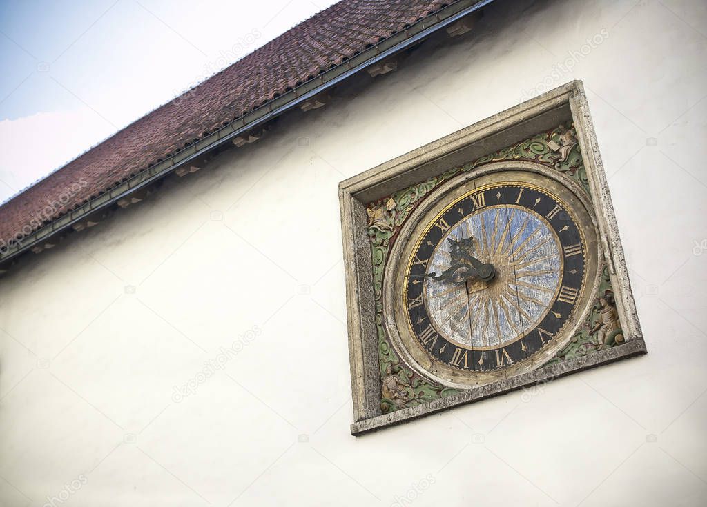 Old Historic Clock in Tallinn, Estonia