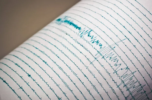 Seismographen Rekord Eines Erdbebens — Stockfoto