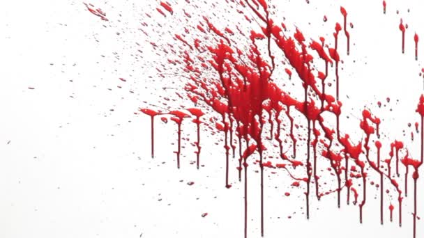 Сплеск Крові Практичні Ефекти Білий Фон Дозволяє Легко Змішувати Режимі — стокове відео