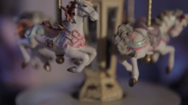 Jouet Carrousel Ancienne Commence Bouger Seul Pendant Certain Temps Ils — Video