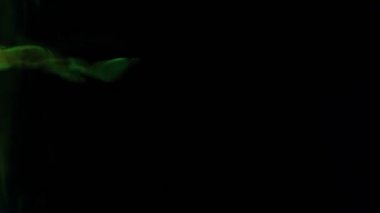 Fluorescent ink twister. Green fluorescent ink in a water tank doing a hipnotic twister with black background easy to blend by screen mode