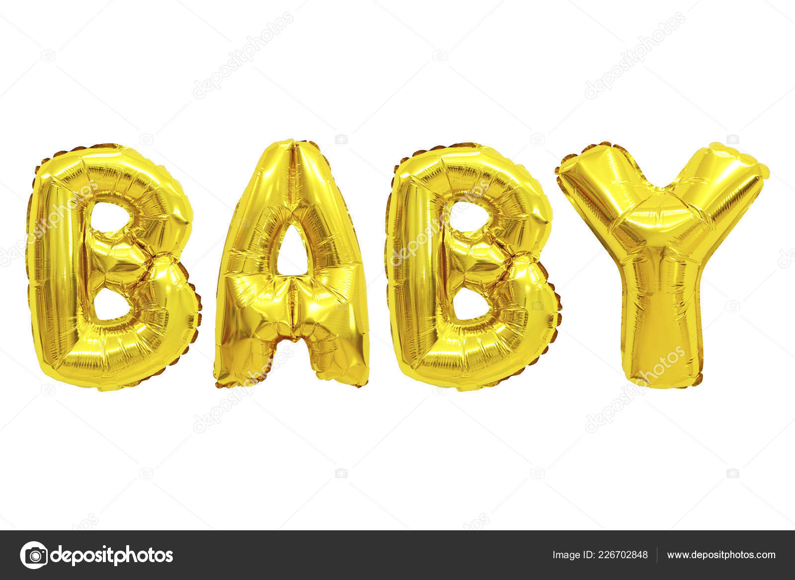 单词婴儿在英语字母表从黄色气球在白色背景假期和教育 图库照片 C Masterphoto56
