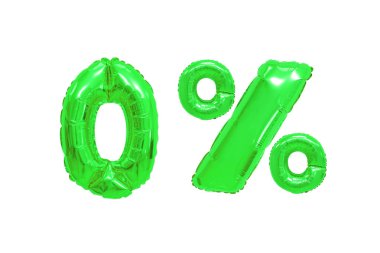 yalıtılmış zemin üzerine yeşil renk balonları yüzde sıfır. indirimler ve satış