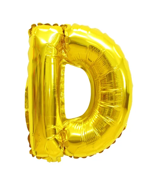 Letra Balão Amarelo Dourado Sobre Fundo Branco — Fotografia de Stock