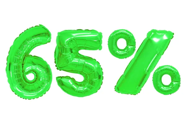 Процентов Зелёного Цвета Шариков Изолированном Фоне Скидки Продажи — стоковое фото