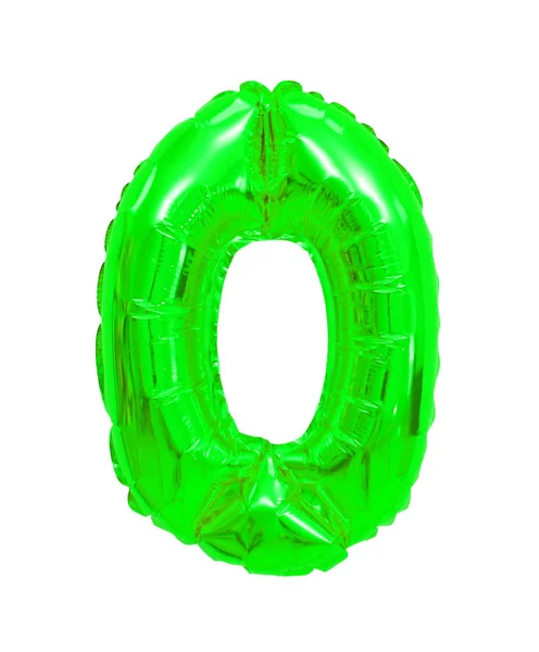 Numer Zero Balony Zielone — Zdjęcie stockowe