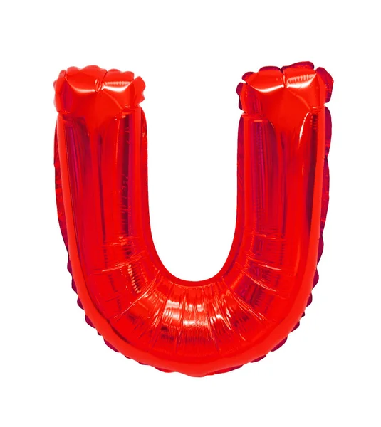 Lettre Alphabet Anglais Rouge Ballons Sur Fond Blanc — Photo