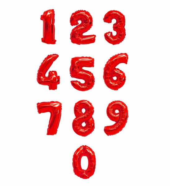 Αριθμοί Κόκκινα Μπαλόνια Λευκό Φόντο Εκπτώσεις Και Πωλήσεων Διακοπές Και — Φωτογραφία Αρχείου