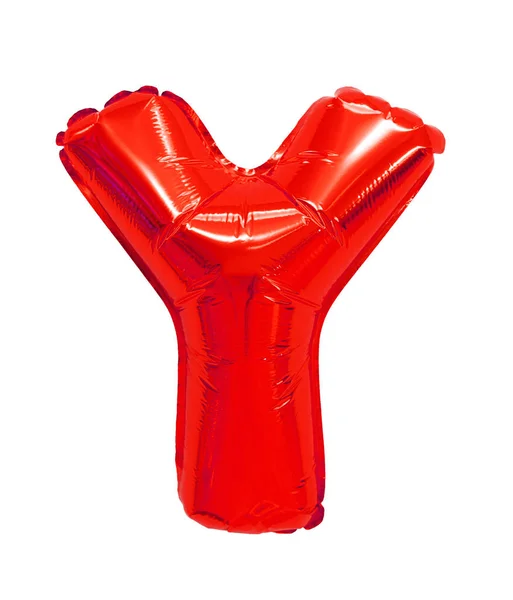 Buchstabe Englisches Alphabet Rot Von Luftballons Auf Weißem Hintergrund — Stockfoto