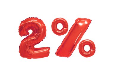 2 derece izole arka plan üzerinde kırmızı renk balonları. indirimler ve satış