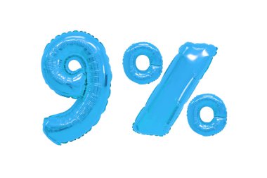 yalıtılmış zemin üzerine mavi renk balonları yüzde dokuz. indirimler ve satış
