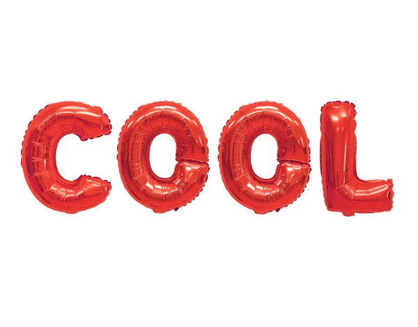 Mot Cool Alphabet Anglais Ballons Rouges Sur Fond Blanc Vacances — Photo