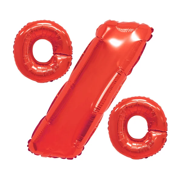 Procent Från Röd Färg Ballonger Isolerade Bakgrund Rabatter Och Försäljning — Stockfoto