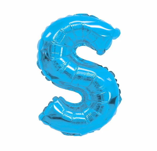 beyaz bir arka plan üzerinde S harfi ışık mavi balon