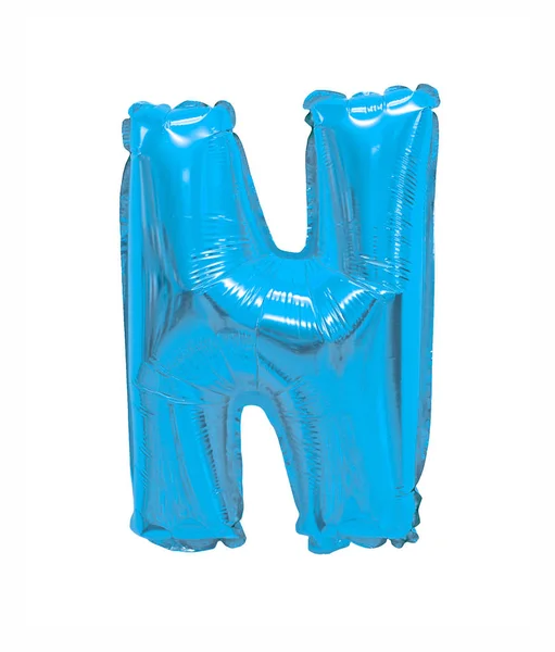 Beyaz bir arka plan üzerine açık mavi balonlar N harfi İngilizce alfabesi