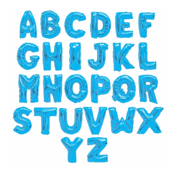 Английский Алфавит Светло Голубых Шариков Белом Фоне Праздники Образование — стоковое фото