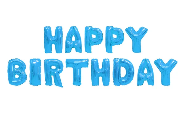 Word kutlu dahilinde İngilizce alfabe beyaz zemin üzerine mavi balonları. Tatil ve eğitim.