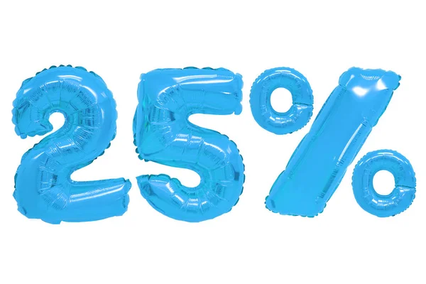 yalıtılmış zemin üzerine mavi renk balonları yüzde yirmi beş. indirimler ve satış