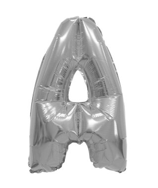 beyaz bir arka plan gri, krom balonda mektup