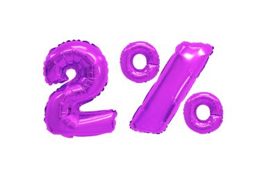 2 derece izole arka plan üzerinde mor renk balonları. indirimler ve satış