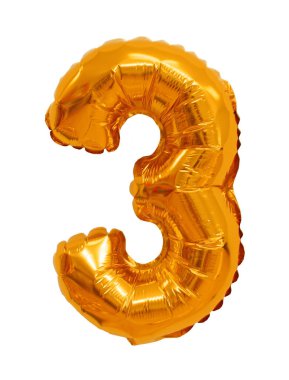 beyaz bir arka planda turuncu balon 3 (üç) sayısı. indirimler ve satış, tatil ve eğitim